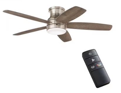 Photo 1 of Ashby Park 52 in. White Color Changing Integrated LED Brushed Nickel Ceiling Fan with Light Kit and Remote Control
