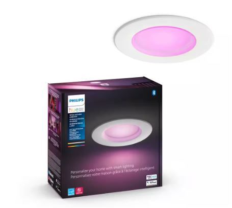 Photo 1 of 5 in. / 6 in. LED Smart Color Changing Recessed High Lumen Downlight with Bluetooth (1-Pack)
