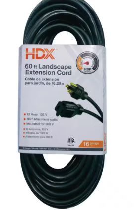 Photo 1 of 60 ft. 16/3 Extension Cord, Green
