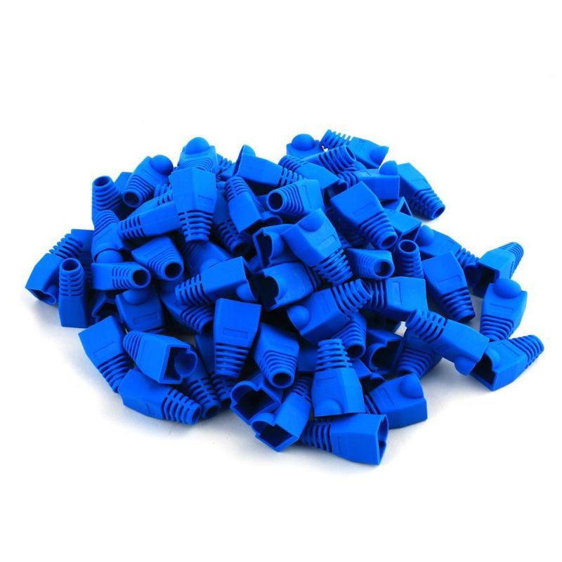 Photo 1 of Copapa YIOVVOM Soft Plastic Ethernet RJ45 Cable Connector Boots Cover Strain Relief Boots CAT5 CAT5E CAT6 CAT6E 100PCS (Blue)

