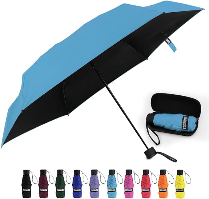Photo 1 of Yoobure Small Mini Umbrella with Case Light Compact Design Perfect for Travel Lightweight Portable Parasol Outdoor Sun&Rain Umbrellas
