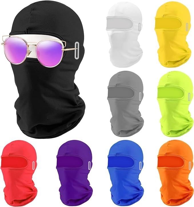 Photo 1 of 9 Pcs Balaclava Face Mask Full Face Ski Mask with Reflective Stripe Windproof Face Mask UV Sun Protection for Men Women
