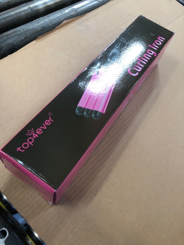 Photo 1 of 3 Barrel Curling Iron Hair Crimper, TOP4EVER 25mm?1 inch ? Professional Hair Curling Wand with Two Temperature Control,Fast Heating Portable Crimpers for Waving Hair (Pink)
