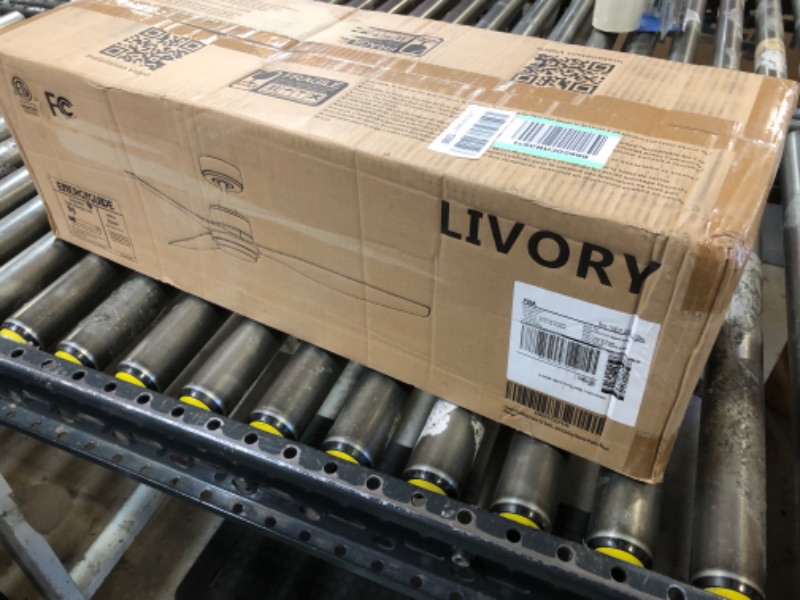 Photo 1 of Livory 52 Inch Smart Ceiling Fans with Lights and Remote, Modern Reversible Cerling Fan with Quiet DC Motor and Dimmable LED Lights, Indoor Outdoor Black Ceiling Fan for Bedroom LivingRoom Patio Porch