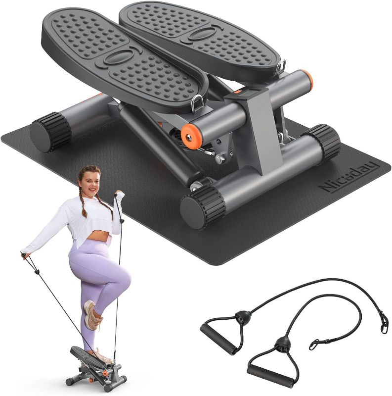 Photo 1 of Niceday Steppers for Exercise, Stair Stepper with Resistance Bands, Mini Stepper with 300LBS Loading Capacity, Hydraulic Fitness Stepper with LCD Monitor