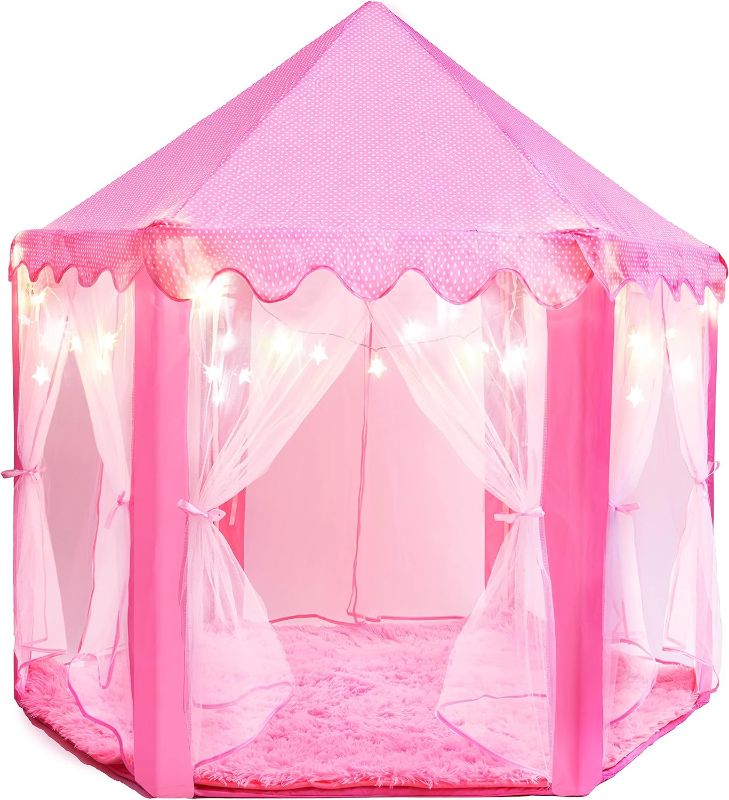 Photo 1 of Princess Tent for Kids Tent - 55" X 53" with Led Star Lights | Princess Toys | Toddler Play Tent | Playhouse | Princess Castle
