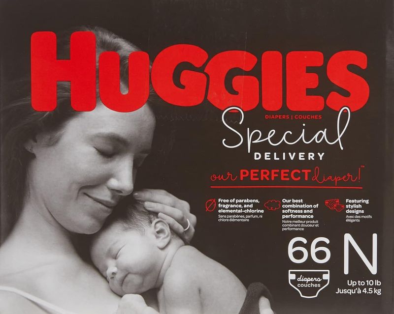 Photo 1 of Huggies Special Delivery Hypoallergenic Baby Diapers, Size Newborn (up to 10 lbs.), 66 Count, Giga Jr. Pack

