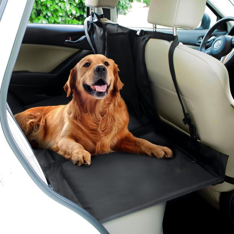 Photo 1 of FrontPet Back Seat Extender for Dogs - Seat Pet Bridge Platform for Dogs, Water Resistant Car Barrier, Universal Fit, Trucks, SUVs, and Full Sized Sedans, with Storage Pocket
