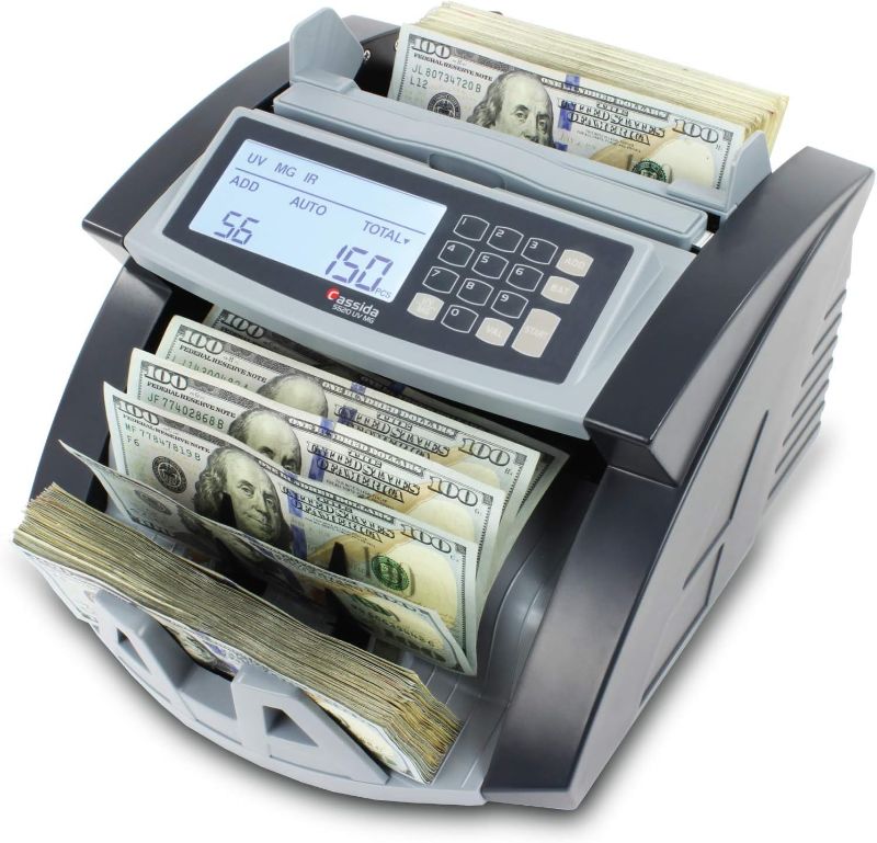 Photo 1 of Cassida 5520 UV/MG - USA Money Counter with ValuCount, UV/MG/IR Counterfeit Detection, Add and Batch Modes - Large LCD Display & Fast Counting Speed 1,300 Notes/Minute

