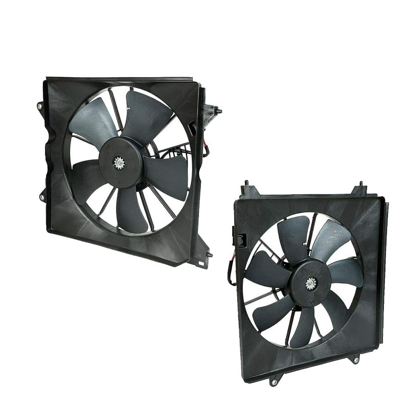 Photo 1 of 1 Pair AC Cooling Radiator Fan Assembly Left and Right Side 7+5 Blades for 2008-2012 Honda Accord #HO3113123, 611130, 621-357,HO3115142, 601130,621-356
