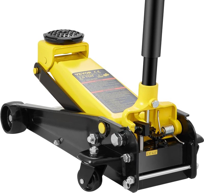 Photo 1 of VEVOR 3 Ton Low Profile Floor Jack for All Terrain Vehicles, Heavy-Duty Steel Racing Jack with Quick Lift Pump, 5.12"-20" Lifting Range, 3.0 tons
