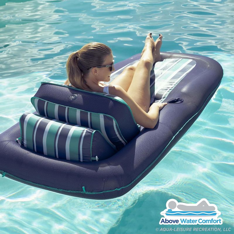 Photo 1 of Aqua Premium Convertible Pool Float Lounge – Extra Large – Heavy Duty, Inflatable Pool Floats for Adults with Cupholder – Multiple Colors
