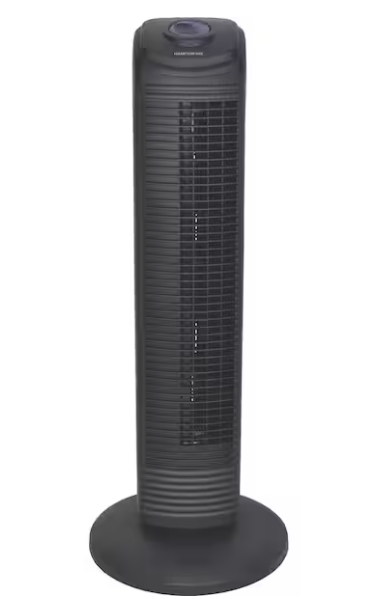 Photo 1 of 28 in. 3 Speed Oscillating Tower Fan in Black
