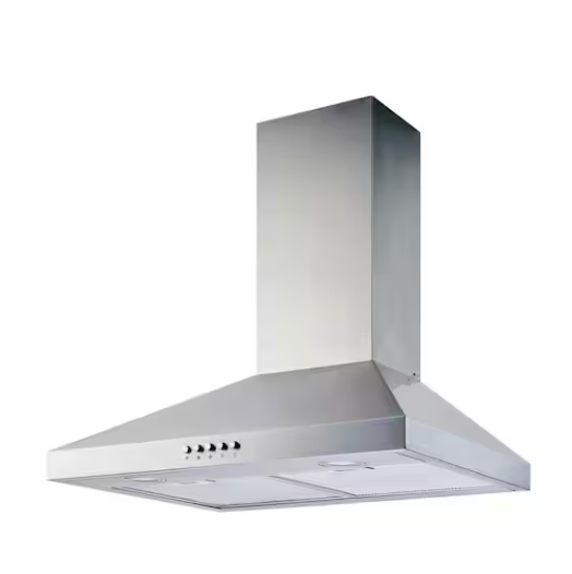 Photo 1 of Siena 30 in. 350CFM Convertible Pyramid Wall Mount Range Hood in Stainless Steel with Charcoal Filter and LED Lighting
