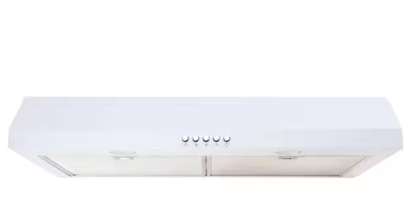 Photo 1 of Caprelo 30 in. 320 CFM Convertible Under Cabinet Range Hood in White with LED Lighting and Charcoal Filter
