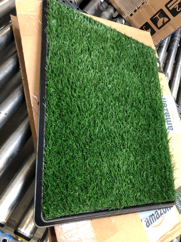 Photo 1 of LOMANTOWN Fake Grass Dog Potty Pad Portable Dog Turf Trainer Grass with Tray