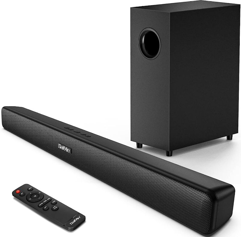 Photo 1 of Sound Bar, Sound Bars for TV, Soundbar, Surround Sound System Home Theater Audio with Wireless Bluetooth 5.0 for PC Gaming, AUX/Opt/Coax Connection, Remote Control Wall Mountable
