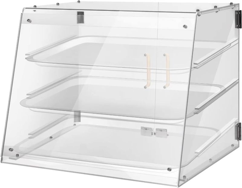 Photo 1 of 3 Tray Commercial Countertop Bakery Display Case with Rear Doors - 21" x 17 3/4" x 16 1/2"