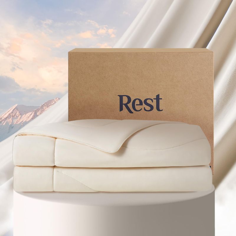 Photo 1 of REST® Evercool® Cooling Comforter, Good Housekeeping Award Winner for Hot Sleepers, All-Season Lightweight Blanket to Quickly Cool Down, Arctic White - Full/Queen 90"x90"