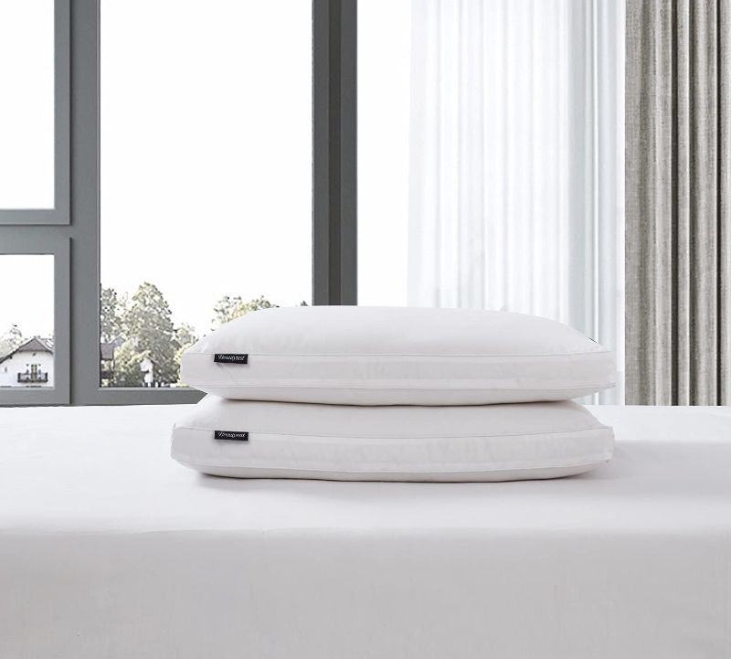 Photo 1 of Beautyrest Feather Gusset Supportive Bed 233 Thread Count 55%/45% Tencel Lyocell/Cotton Blend Pillow, King (Pack of 2), White 2
