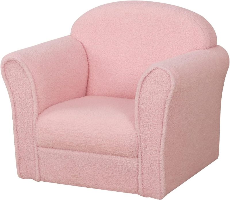 Photo 1 of AFBKSS&BB Children Sofa, Kids Armrest Chair, Sturdy Wood Construction Kids Furniture, Children Chair Couch for Preschool Children, Lightweight Toddler Sofa Chair, Teddy Velvet-Pink
