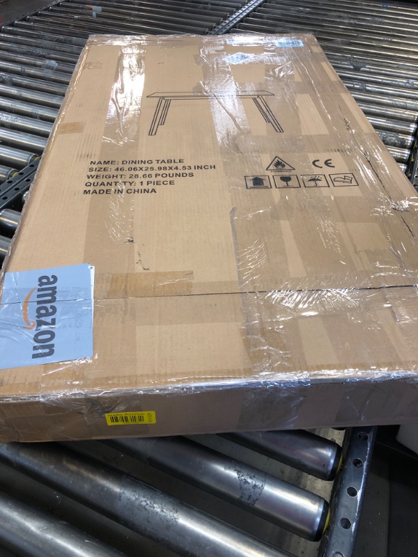 Photo 1 of Yomony 43.3" Wooden Dining Table, Rectangular Kitchen Table, Computer Desk, Easy Assembly Office Desk (Espresso, 43.3" W x 23.6" D x 30" H) Espresso 43.3 in/ 110cm