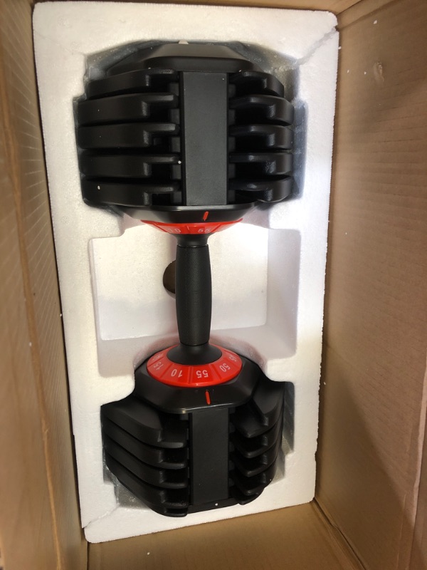 Photo 2 of Adjustable Dumbbells 55LB Dumbbell Weight, 10-in-1 Free Weight with Anti-Slip Metal Handle for Home Gym Exercise Equipment