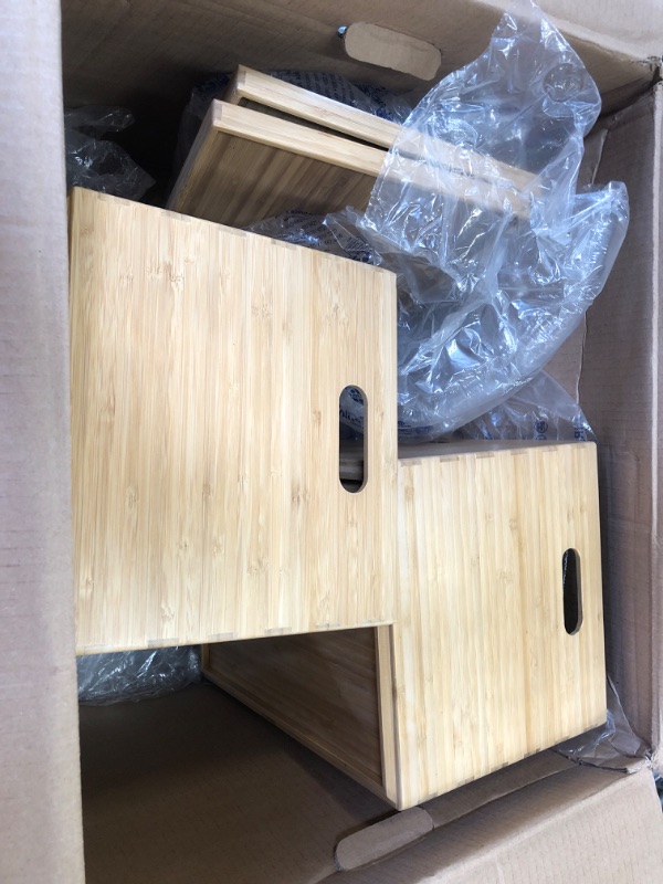 Photo 1 of wooden storage boxes with lids set of 2