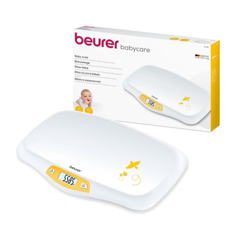 Photo 1 of Beurer BY80 Digital Baby Scale, Infant Scale for Weighing in Pounds, Ounces, or Kilograms up to 44 lbs with Hold Function, Pet Scale for Cats and Dogs

