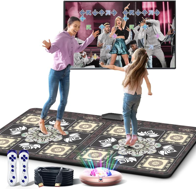 Photo 1 of Tik-Tok Dance Mat Game For TV, Wireless Plug and Play Family Fun Wrinkle-Free & Non-Slip Electronic Dance Mats, Exercise Dance Pad with Camera for Kids and Adults, Gifts for Boys & Girls (Boho)

