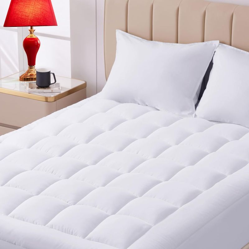 Photo 1 of CozyLux Full Size Mattress Pad 450GSM Cotton Mattress Cover Deep Pocket Mattress Topper Non Slip Breathable and Soft Quilted Fitted Mattress Protector Up to 18" Thick Pillowtop White

