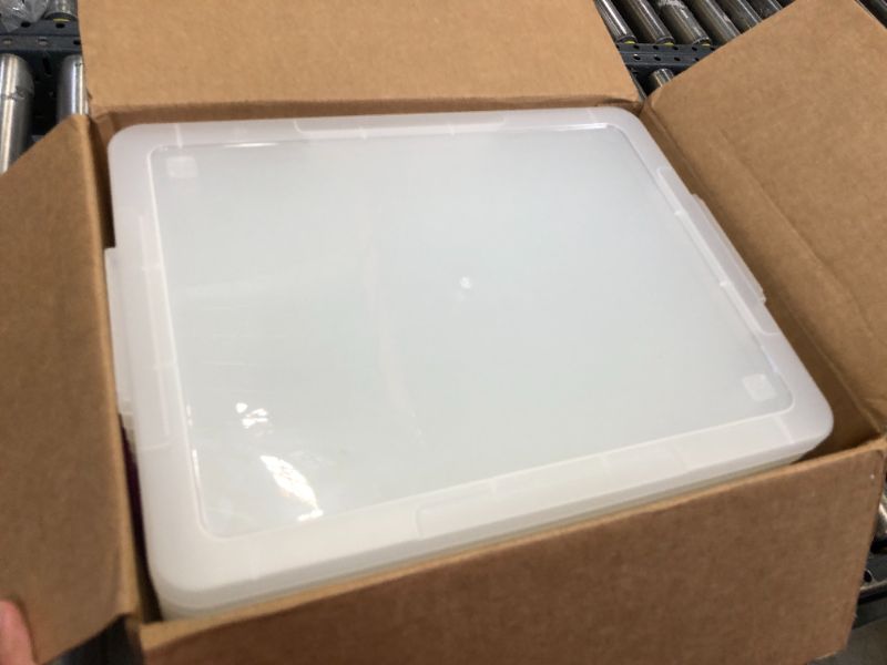 Photo 1 of IRIS Clear/Purple Plastic Large Modular Latching Box (Pack of 6)
