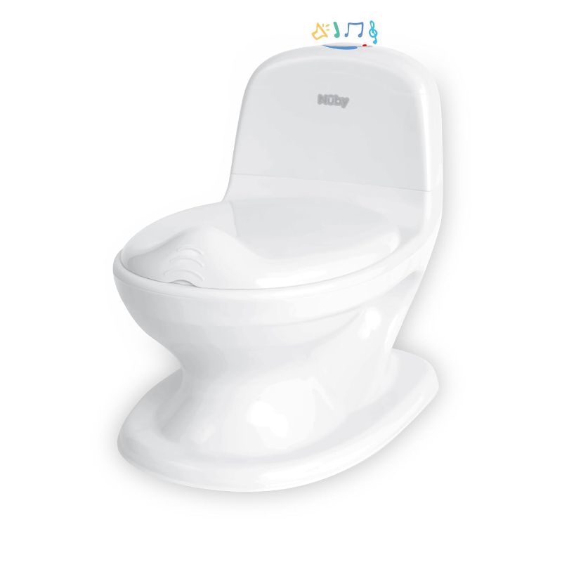 Photo 1 of Nuby My Real Potty Training Toilet with Life-Like Flush Button & Sound for Toddlers & Kids, White 1st Stage White