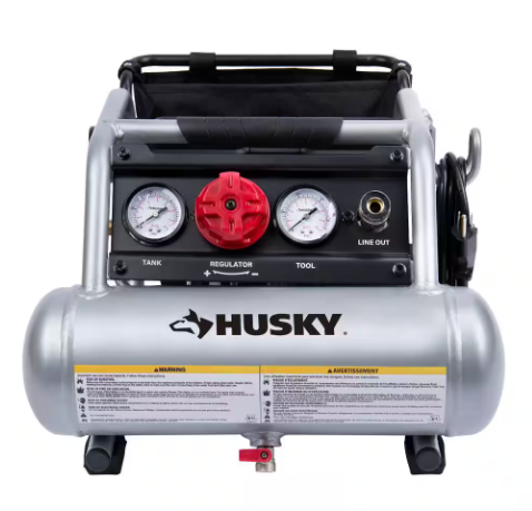 Photo 1 of Husky 1 Gal. 135 PSI Portable Electric Quiet Air Compressor
