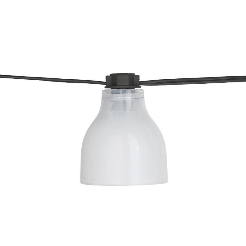 Photo 1 of Hampton Bay Outdoor/Indoor 10.6 Ft. Plug-in Type G Bulb String Light with 8 White Glass Shades
