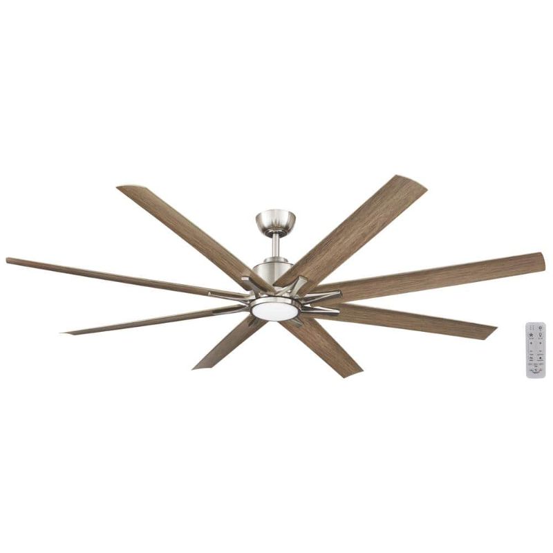 Photo 1 of Kensgrove II 72 in. Smart Indoor/Outdoor Brushed Nickel Ceiling Fan with Remote Included Powered by Hubspace
