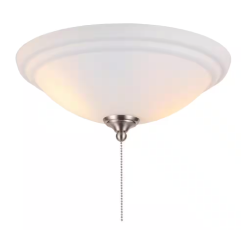 Photo 1 of Hampton Bay
2-Light White Glass Bowl Ceiling Fan LED Light Kit