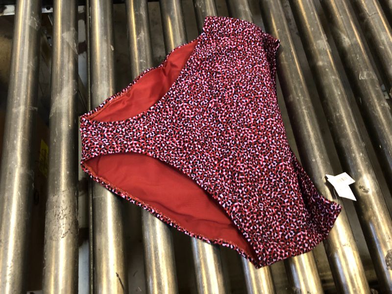 Photo 2 of Amazon Essentials Women's High Waist Swim Bottom 1X Brick Red Leopard