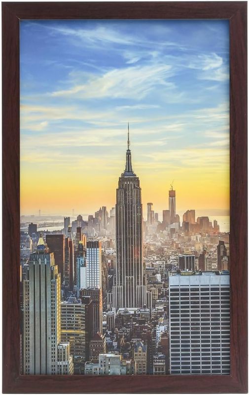 Photo 1 of Frame Amo Brazilian Walnut 12x20 Picture or Poster Frame, 1 inch Wide Border, Smooth Finish, Acrylic Front
