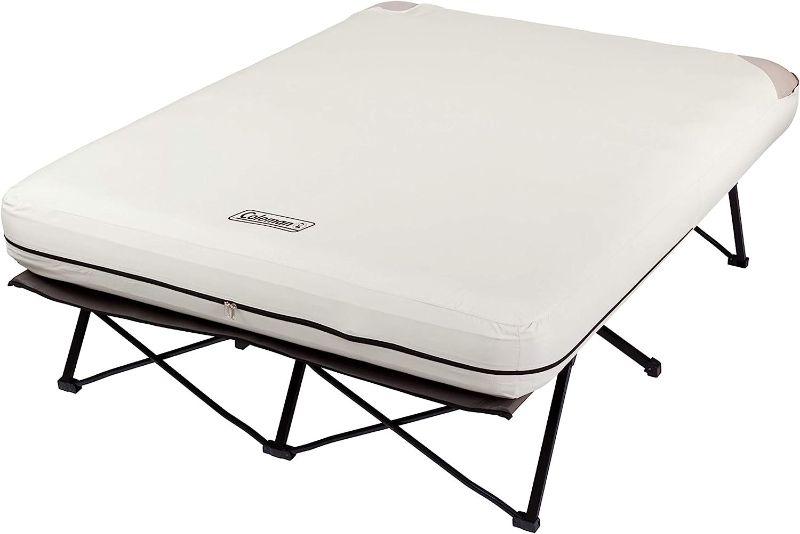 Photo 1 of Coleman Camping Cot, Air Mattress, & Pump Combo, Folding Camp Cot & Air Bed with Side Table & Battery-Operated Pump, Great for Comfortable Outdoor Sleeping & Camping

