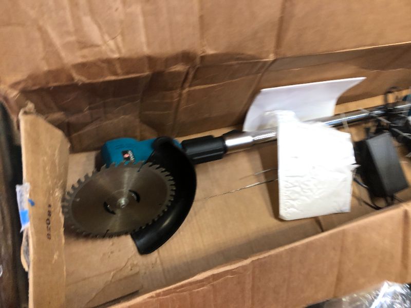 Photo 1 of Wacker Cordless Electric Battery Powered Weed Eater 21V String Trimmer 47" Adjustable, Brush Cutter Lawn Edger 6000mAh Battery Operated, Grass Trimmer Cutter Machine for Lawn Care Deep Blue