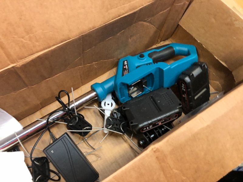 Photo 1 of Wacker Cordless Electric Battery Powered Weed Eater 21V String Trimmer 47" Adjustable, Brush Cutter Lawn Edger 6000mAh Battery Operated, Grass Trimmer Cutter Machine for Lawn Care Deep Blue