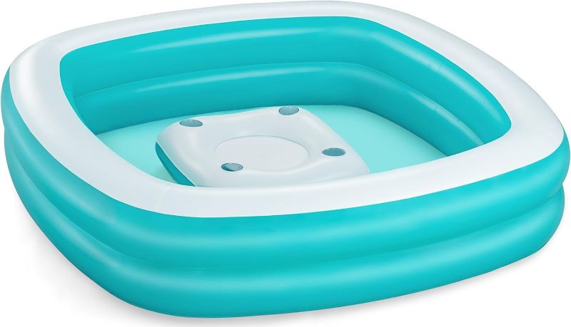 Photo 1 of Bestway H2OGO! Sippin' Summer Inflatable Family Pool (7'2" x 7'2" x 19") | Blow Up Swimming Pool for Kids and Adults | Features Removable Center Console with Cup Holders
