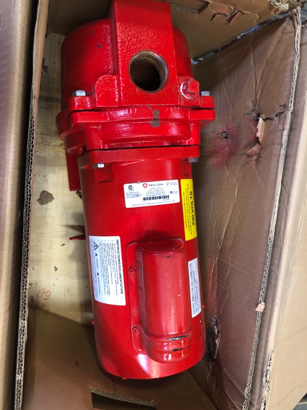 Photo 2 of Red Lion RL-SPRK-150-BR 115/230 Volt, 1.5 HP, 71 GPM Cast Iron Sprinkler/Irrigation Pump with Brass Impeller, Red, 97101502 1.5 HP, Brass Impeller, 115/230 Volt Sprinkler Pump