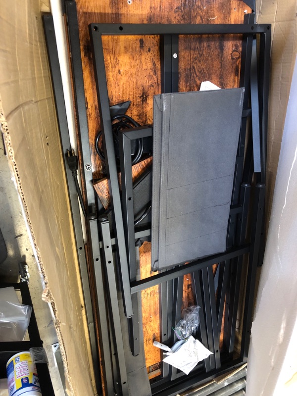 Photo 1 of Yoobure L Shaped Desk with LED Strip & Power Outlet, Reversible L-Shaped Computer Desk, Corner Desks Home Office Desk with Drawer, Gaming Desk Berry Brown