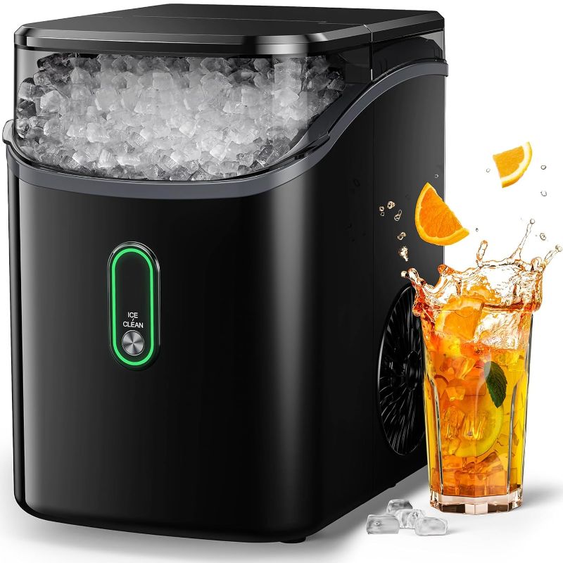 Photo 1 of Silonn Nugget Ice Maker Countertop, Pebble Ice Maker with Soft Chewable Ice, One-Click Operation Ice Machine with Self-Cleaning, 33lbs/24H for Home,Kitchen,Office Black 33lb