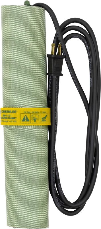 Photo 1 of Greenlee 860-1-1/2 Temperature-Controlled PVC Heating Blanket for 1/2" to 1-1/2" PVC Conduit, 120 Volts, 200 Watts, Small, Green
