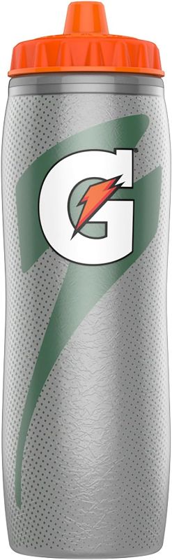 Photo 1 of Gatorade Insulated Squeeze Bottle, Silver, 30oz 
