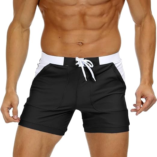 Photo 1 of MAGNIVIT Men's Swimwear Swimsuits Solid Basic Long Swim Sport Trunks Board Shorts with Pockets 34
