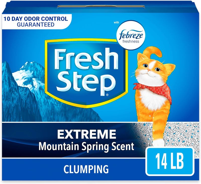 Photo 1 of Fresh Step Clumping Cat Litter, Extreme, Long Lasting Odor Control Kitty Litter with Activated Charcoal, Low Dust Formula, 14 lb
